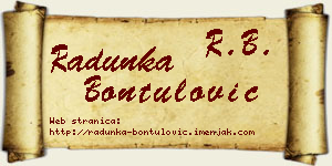 Radunka Bontulović vizit kartica
